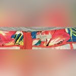 Loft  Pink and Blue Knee-Length Pencil Skirt tropical print pink birds size 12 Photo 6