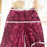Mistress Rocks Valiant Burgundy Crushed Velvet Joggers Size Small Photo 7