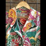 Coldwater Creek  Womens Jacket Sz Large Pink Green Floral Paisley Blazer Boho Photo 1