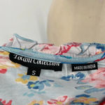 Tolani  Collection Blue Floral Pintuck Jersey Long Sleeve Blouse Top Size‎ Small Photo 5