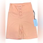 We Wore What Nwt  Lace Up Biker Bike Shorts Size Extra Small Peach Cobbler Photo 7