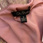 City Studios  Juniors Womens Metallic Mini Bodycon Dress Mauve Gold Sz S Photo 5