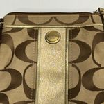 Coach Signature C Crossbody Bag Khaki Brown W/Gold Metallic Accent Y2K Photo 2