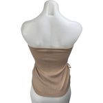 Princess Polly  Brown Strapless Sleeveless Ruched Tie Ribbed Tube Tank Top Size 2 Photo 1