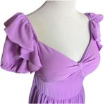 NWT Womens New Fashion Lilac Stunning Tiered Tie Back Midi Dress Photo 2