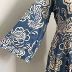 Angie Floral Long Sleeve Dress Large Slate Blue Lace Trim Prarie Boho Bloomcore Photo 9