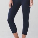 Lululemon Wunder Under Blue Patchwork Cropped Leggings Size 2 Photo 0