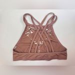 Seamless High Neck Strappy Back Brami Sports Bra Size XS Tan Photo 1