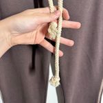Edikted Sweatpants Women M Brown Exposed Stitching Flared Y2K Rope Tie Casual Photo 8