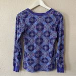 Vera Bradley Womens Floral Geo Pattern Henley PJ Long Sleeve Top Size S Floral Photo 2