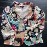 Maggie Boutique Colorful Abstract Crop Jacket Blazer 3/4 Sleeve Size 6P EUC Photo 2