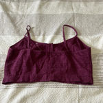 Kendall + Kylie  Laced Cropped Top Burgundy Photo 2