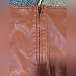 Free People π©·π©· Tan Honey Leather A-Line Skirt vegan size 10ππ Photo 9