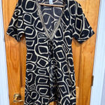 Haute Hippie Black Tan Abstract Print Boho Tunic Dress Women’s Small Cotton Photo 0