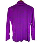 Title Nine Paradigm 1/4 Zip Long Sleeve Pullover Top Purple Med Graphic Writing Photo 5