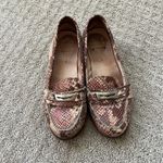 Kurt Geiger Loafers Snake Skin Print Silver Buckle Size 37 (6.5) Good Condition Photo 1