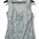 Patagonia  Tank Top Large Blue White Ruched‎ Athletic Nylon Spandex Outdoor Hike Photo 0