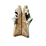Crocs Leigh Cork Beige Wedge sandals Leather Straps Womens Photo 9