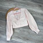 Urban Outfitters  alanis‎ puff sleeve blouse pale pink Photo 2