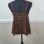 Victoria's Secret Leopard Print With Pink Lace Lingerie Tie Top Size Small Photo 1