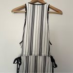 Storia  sleeveless side tie high low maxi dress white black stripes size small Photo 3