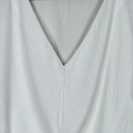 ZARA Textured Detail Keyhole Tie Front Short Sleeve V Neck Crop Top S White Photo 8