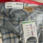 White Crow  bke blue plaid flannel button down shirt jacket shacket size xl Photo 10