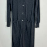 Spiegel Duster Cardigan Sweater Womens Large Gray Button Up Cotton Angora Pocket Photo 0