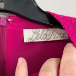 Lela Rose Metallic Pink Knit Tweed Sleeveless A Photo 4