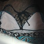 a.n.a . 16 Tribal  Turquoise Chocolate Black Swim Tankini Top Plus Photo 4