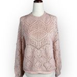 Forever 21 Pastel Pink Open Knit Sweater Small Photo 0
