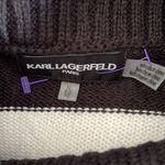 Karl Lagerfeld NWOT  Oversized Eiffel Tower Sequined Sweater Black & White XL Photo 3