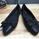 Kenneth Cole Lily Women's 8.5 Black Leather Bow Slip-On Pointed Toe Ballet Flats Photo 0