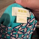 Maeve by Anthropologie SZ S Mabel Halter Maxi Dress Green Blue Tan Geo Print Photo 9