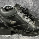 Milwaukee Black Leather Lace Up Motorcycle Boots Women size 9.5 Photo 2