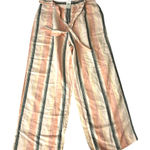 Loft  Striped Wide-Leg Linen Pants with Tie Waist size M NWT Photo 0
