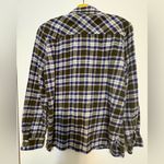 J.Crew Green Blue White Plaid Button Up Plaid Flannel Shirt Size 10 Cabin Fall Photo 1