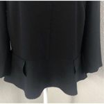 Banana Republic Black Zig Zag Detail Long Sleeve Blouse Size Medium Photo 10