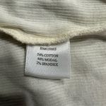 Bobi  Cutout Shoulder Top Women's Medium Cream Long Sleeve Pullover Ribbed Photo 5