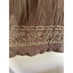 Baja Blue Swim Coverup 100% Cotton‎ Gauzy Brown Sequin Detail Size Large Beach Photo 4
