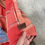 L.L. Bean Women’s Heavy Flannel Shacket Plaid Button Front Shirt Longsleeve L Orange Size L Photo 10