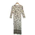 Knox Rose Floral Maxi Crochet V Neck Long Sleeve Dress Navy Cream M Photo 5