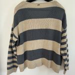 O'Neill Sweater Womens Size L Blue Cream Stripe Crochet Y2K Beachy Coastal Boho Photo 4