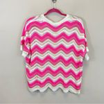 BiBi Pink Pointelle Slouchy‎ Beachy Short Sleeve Knit Top Size Small Photo 4
