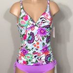 Anne cole floral lilac tankini set. 32/34-S. NWT Photo 0
