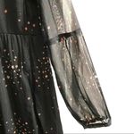 Isabel Maternity Dress XS Sheer Star Print Metallic Maternity Photo 3