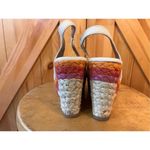 SO  Wedge Sandal With Multi Color Trim & Tan Upper Sz 8M Photo 3