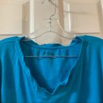 Ellen Tracy  Blue Scoop Neck Short Sleeve Blouse XL Photo 2