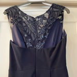 Miss Kim navy blue mermaid sequin gown with lace halter back sleeveless S NEW Photo 3