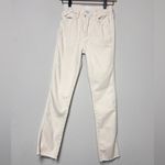 MOTHER Denim Mother High Waisted Rascal Ankle Fray In Chalk It Up Ivory Stretch Photo 3